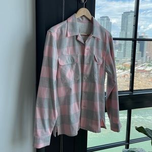Sandro Checkered Jacket Pink and Gray (Small)